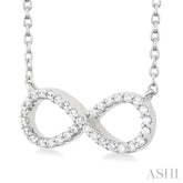 1/10 ctw Round Cut Diamond Infinity Petite Pendant in 10K White Gold
